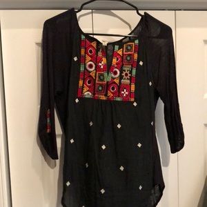 Black embroidered blouse